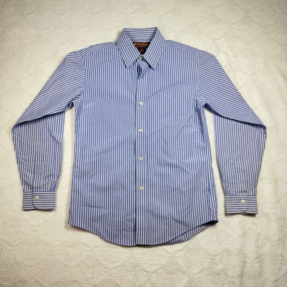 Brooks Brothers Toddler Blue Stripe Button Down Long Sleeve Dress Shirt Size 12